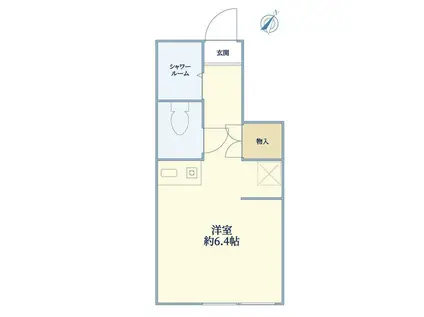 パークフラット(ワンルーム/1階)の間取り写真