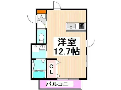 ノーブルヴィラージュ城山(ワンルーム/3階)の間取り写真