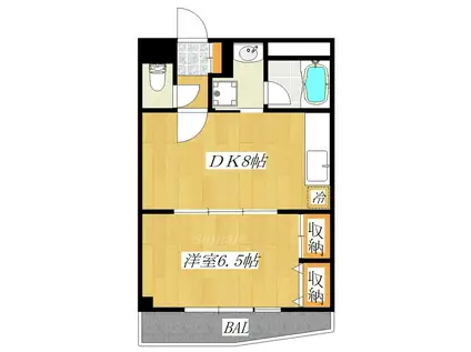 セントラル神谷(1DK/3階)の間取り写真