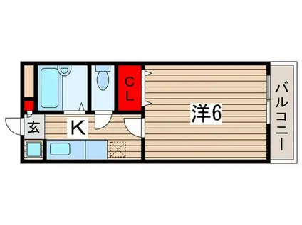 サンベルテ黒砂台(1K/2階)の間取り写真