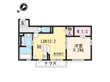 リバーハイツⅡ(1LDK/1階)の間取り写真