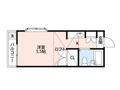 ライフピア・ジョイフル(ワンルーム/2階)の間取り写真