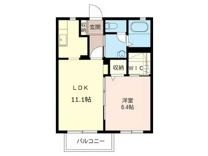 クレスト湘南(1LDK/2階)の間取り写真