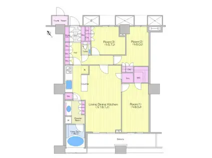 ザ・東京タワーズシータワー(3LDK/29階)の間取り写真