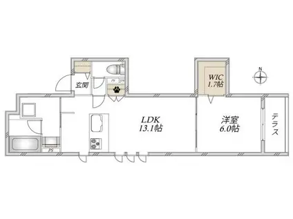 成増1丁目メゾン(1LDK/1階)の間取り写真