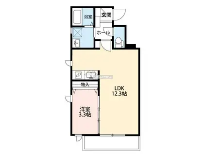 Rレジデンス(1LDK/2階)の間取り写真