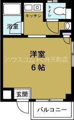 THECITY弁天町(ワンルーム/1階)の間取り写真