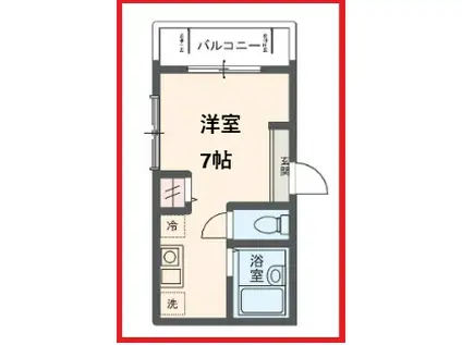 メルディア平井7丁目(ワンルーム/2階)の間取り写真