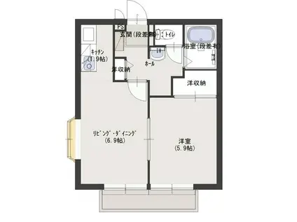 サンライフ東菓(1LDK/2階)の間取り写真