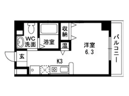 ESPOIR(1K/2階)の間取り写真