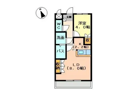 グランディール(1LDK/2階)の間取り写真