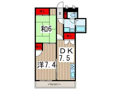JOHNSON(2DK/2階)の間取り写真