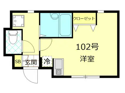 キャメル上板橋(ワンルーム/1階)の間取り写真