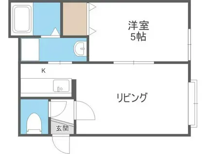 ラポール月寒公園(1LDK/3階)の間取り写真