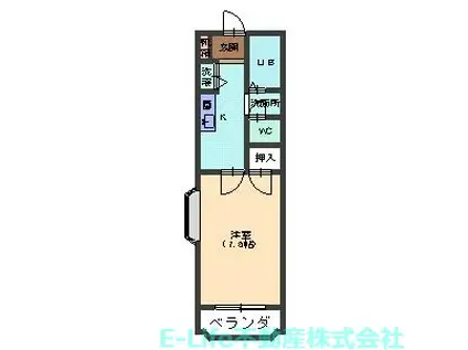 メゾンドソフィア錦ヶ丘(1K/2階)の間取り写真