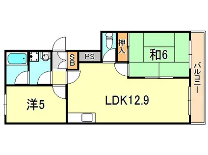 アネックス西明石(2LDK/2階)の間取り写真