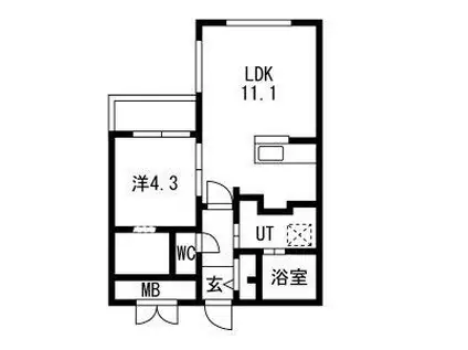 LUMIERE KOTONI GA-琴似2-7(1LDK/5階)の間取り写真