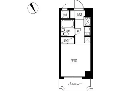 スカイコート蕨(ワンルーム/3階)の間取り写真