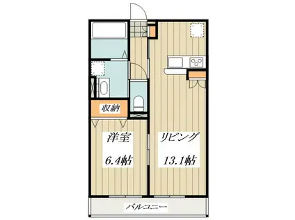 エルメゾン学園東(1LDK/3階)の間取り写真