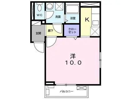 サンローレル(ワンルーム/2階)の間取り写真