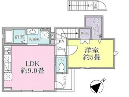 CHOUETTE武蔵小山(1LDK/2階)の間取り写真