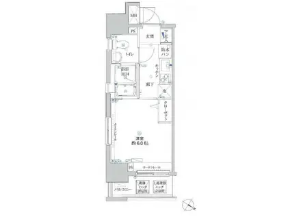 リクレイシア・コルテ川崎元木(1K/5階)の間取り写真