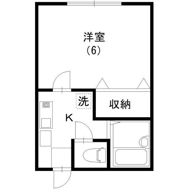 ロックフィールド水引(1K/2階)の間取り写真