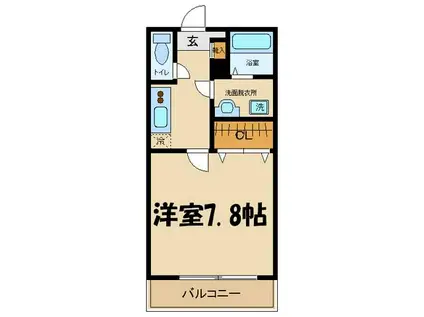 サンセリテ調布(1K/1階)の間取り写真