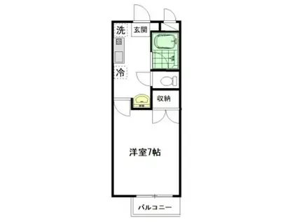 東急田園都市線 藤が丘駅(神奈川) 徒歩8分 2階建 築4年(1K/1階)の間取り写真