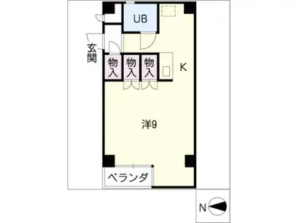 アークモトミヤ(ワンルーム/3階)の間取り写真