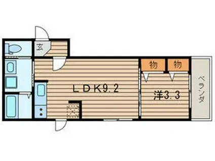 メゾン・ボーテ(1LDK/2階)の間取り写真