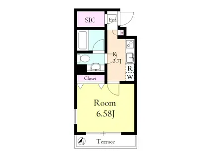 ルーナ クレシェンテ(1K/1階)の間取り写真