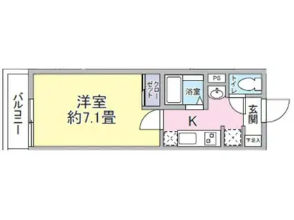 TARINA向ヶ丘遊園(1K/3階)の間取り写真
