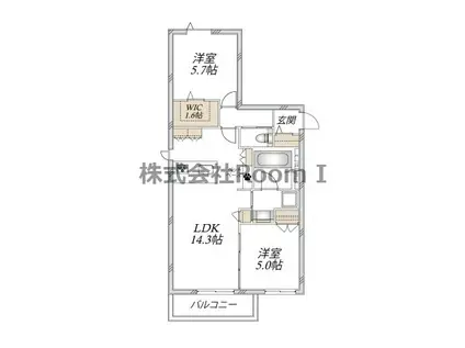 大阪市東淀川区上新庄2丁目ヘー(2LDK/3階)の間取り写真