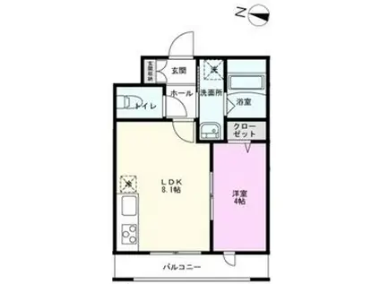 オランジェテラスI(1LDK/2階)の間取り写真