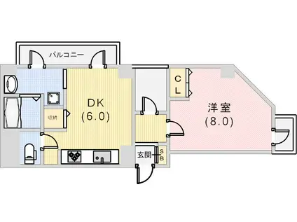 サンビルダープラス磯上ベース(1DK/10階)の間取り写真