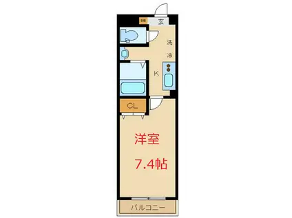 第71シンエイビル(1K/1階)の間取り写真