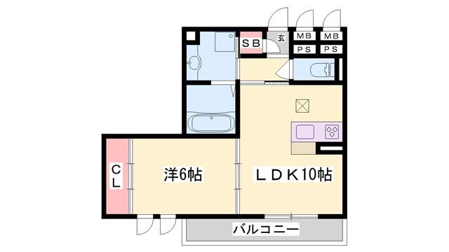 プリムローズ・佳音(1LDK/2階)の間取り写真