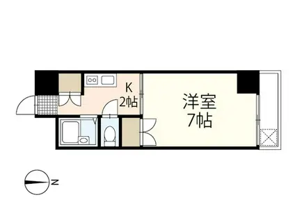 ルミネ東白島(1K/6階)の間取り写真