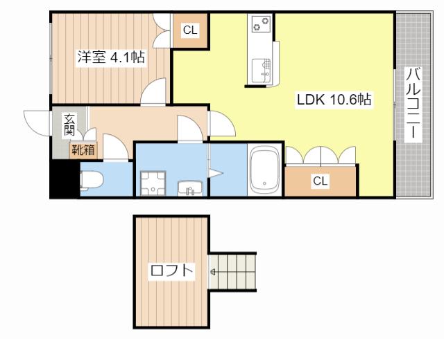 シャルマンコート2番館(1LDK/2階)の間取り写真