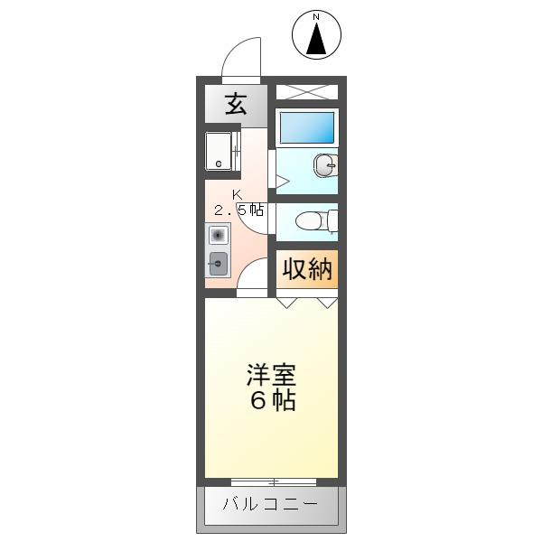 メゾンASAI(1K/2階)の間取り写真