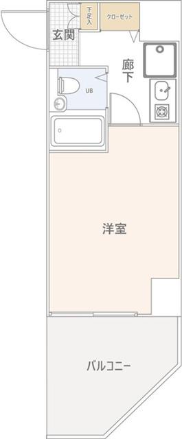 リベール国分寺(1K/8階)の間取り写真