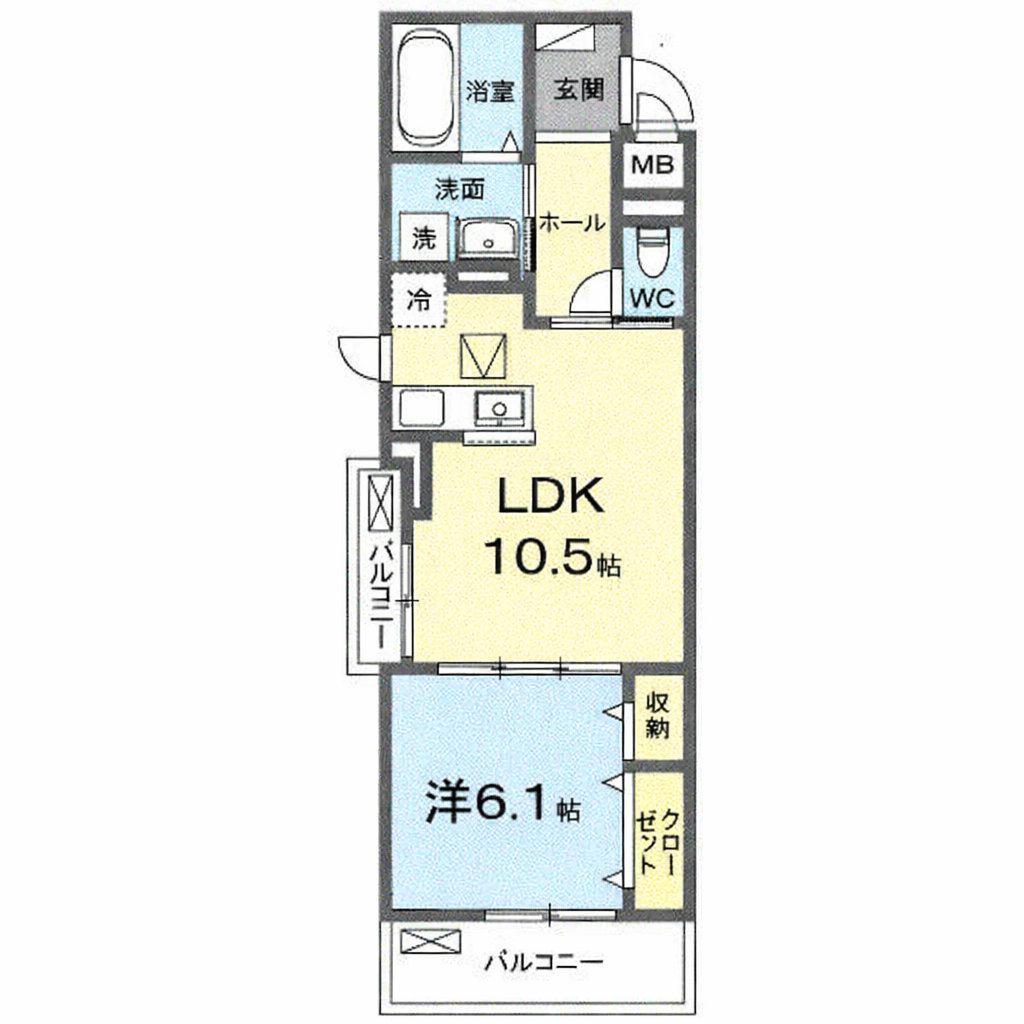 SUMIKAWA(1LDK/1階)の間取り写真