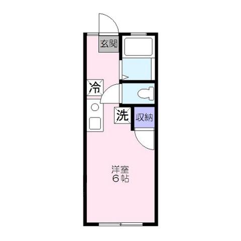 岩崎ハイツ(ワンルーム/1階)の間取り写真