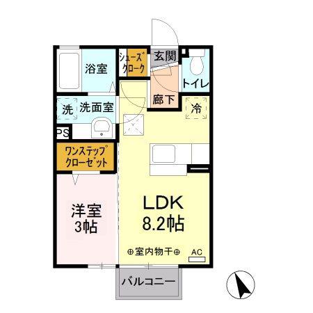 クレール・パレA(1LDK/1階)の間取り写真