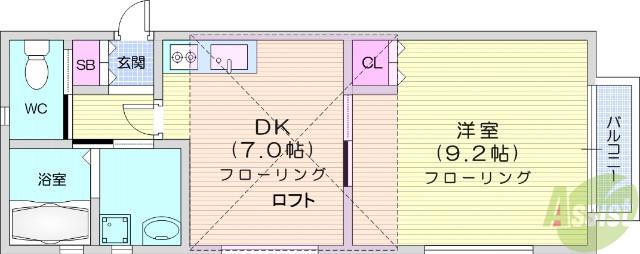 セウ・ヴォアル(1DK/2階)の間取り写真
