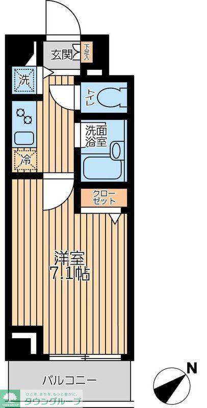 N-STAGE行徳(1K/4階)の間取り写真