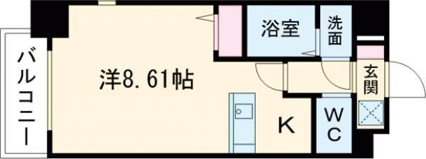 ロイス南茨木(1K/1階)の間取り写真