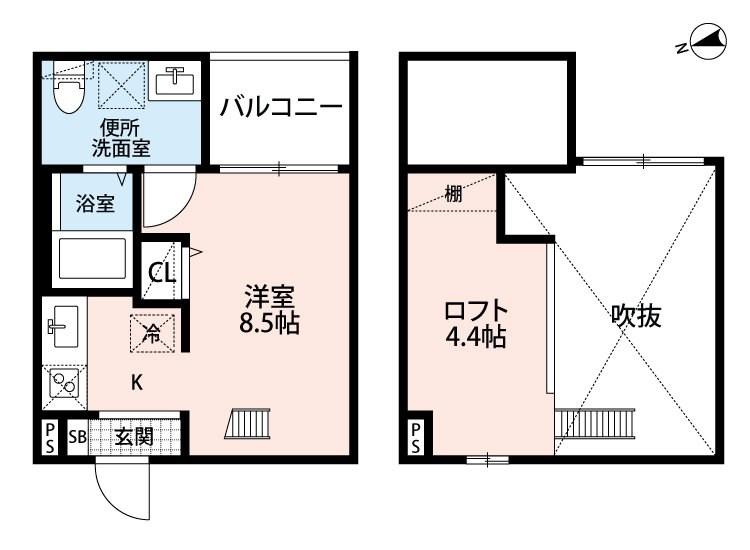 ブルーアゲート(1K/1階)の間取り写真