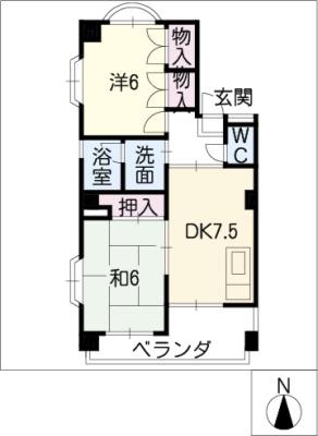 プチロワイヤルサトウ(2DK/4階)の間取り写真
